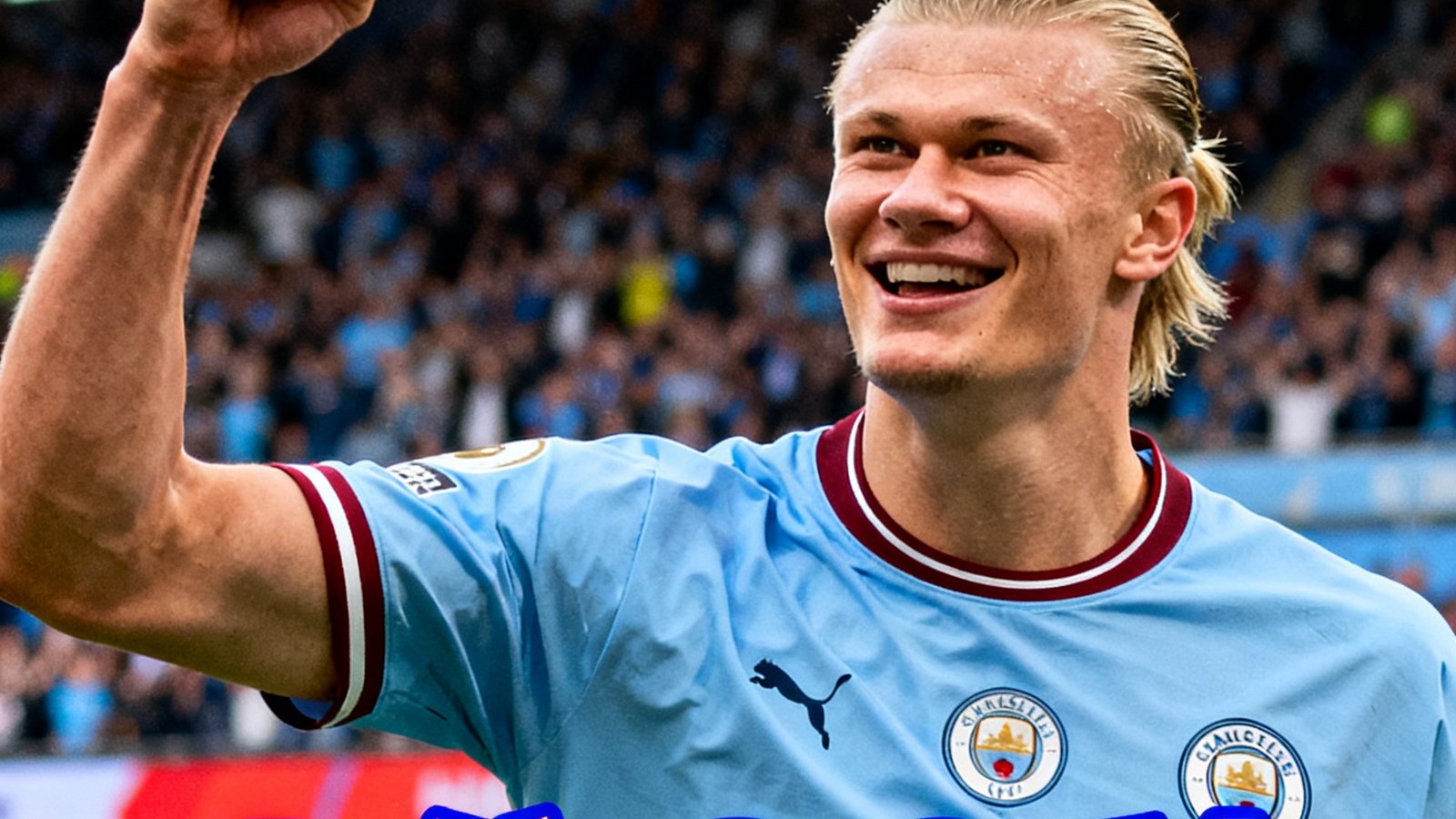 曼城对阵切尔西全场集锦视频缩略图，显示哈兰德庆祝进球的特写镜头，视频时长4分22秒